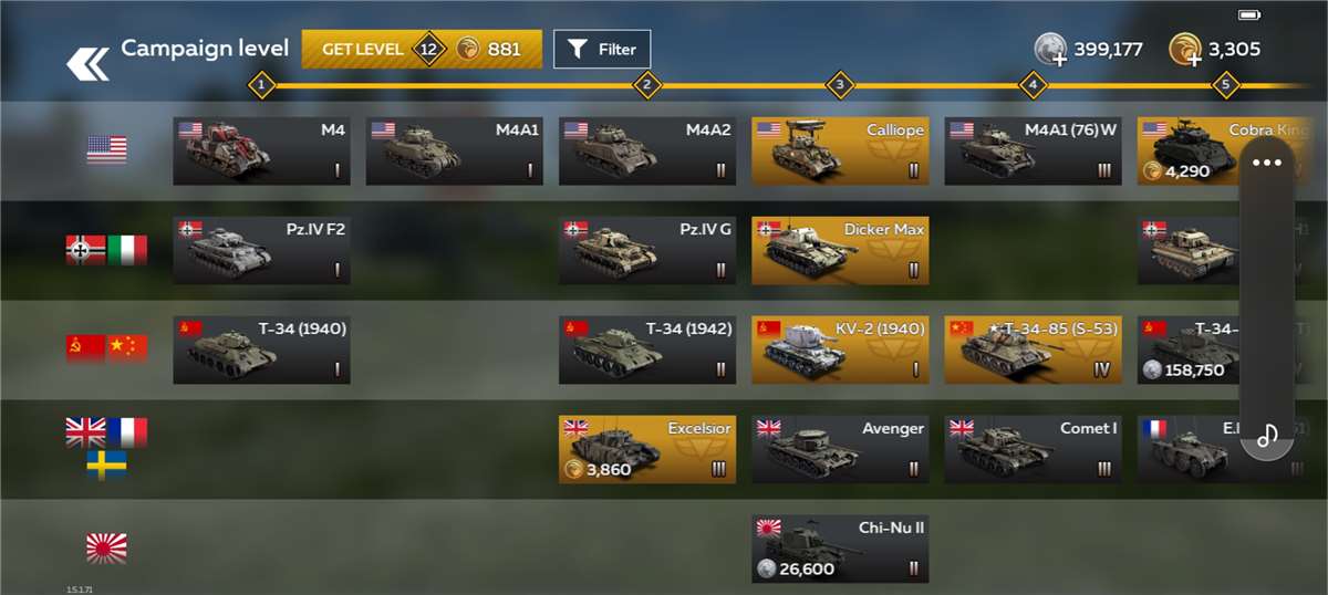 Penjualan akun permainan War Thunder Mobile